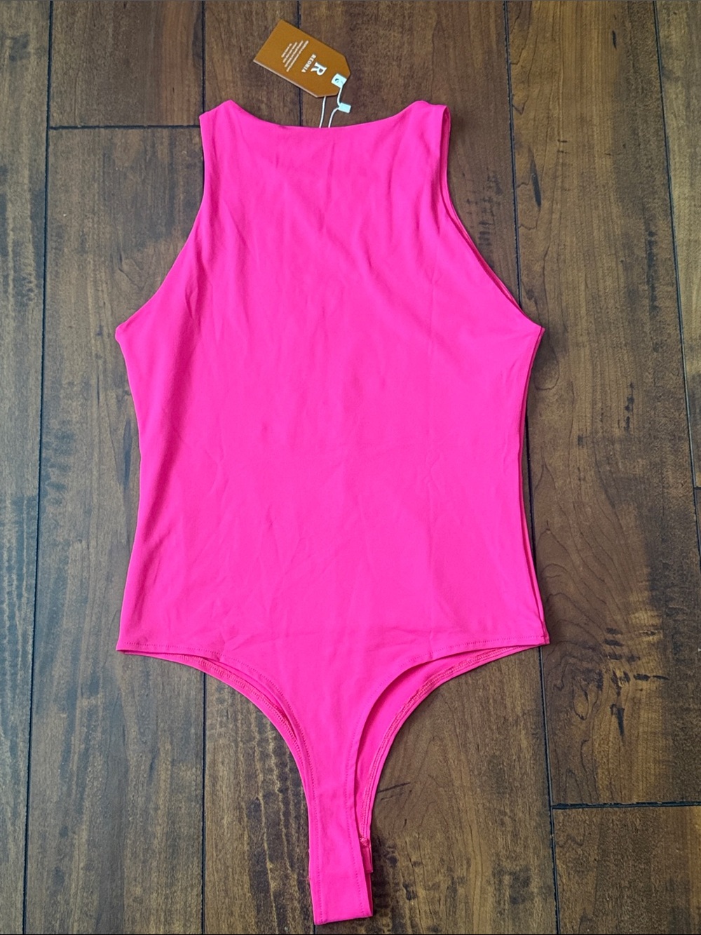 Reoria Bright Pink Womeo Sleeveless One-Piece Bodysuit - Picture 5 of 5
